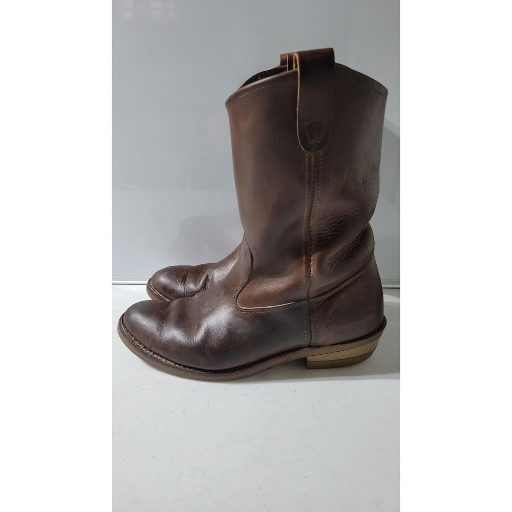 H. H. Brown chocolate nubuck leather Western Cowboy Boot Men’s Size 10 3E